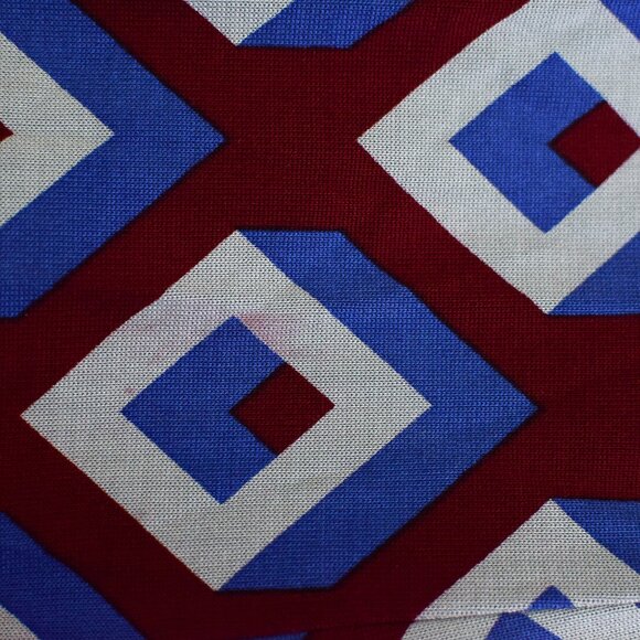 Diane Von Furstenberg Jeanne Silk Red & Blue Geometric Wrap Dress Size 6 Retro - Picture 11 of 12